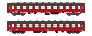 LEMKE Collection 25002 - N - 2-tlg. Set Personenwagen UIC-Y, DSB, Ep. IV - Set 1